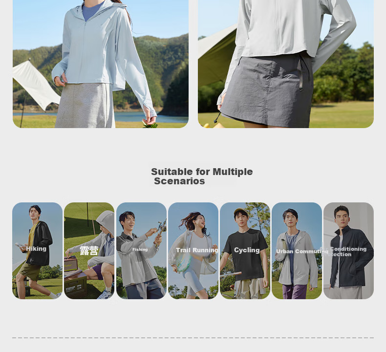 361° Women's Sunscreen Jacket Spring Summer UPF150+ UV Protection Sports Coat Cooling Antibacterial Cape 662624603-4 20
