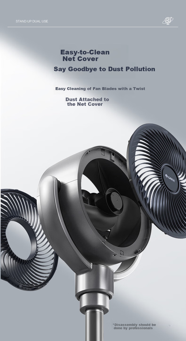 GREE Home Air Circulation Fan Smart Voice Remote Control Floor Fan Negative Ion DC Inverter Energy-Saving Quiet Oscillating Ventilation Fan FXDZ-2305Bvg5 10
