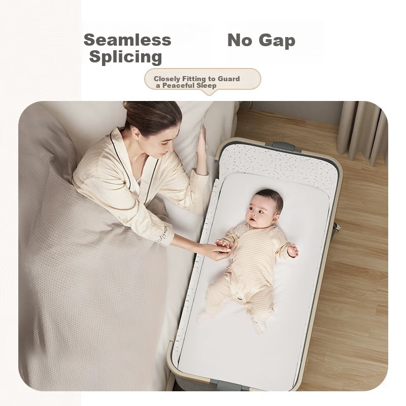 Elittile Baby Crib, Seamless Connection, Multifunctional, Foldable, Movable, Children's Crib, Xia'an Shi Qi Generation Plus