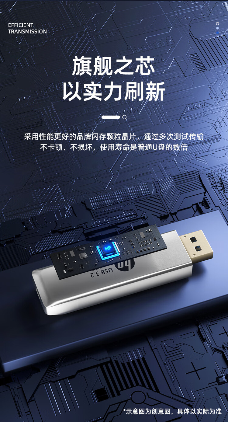 HP 64GB USB3.2 Gen1 Flash Drive, 819w Metal Flash Drive, Extendable High-Speed Read/Write Large Capacity USB Drive, Quality Stylish Portable Thumb Drive 2