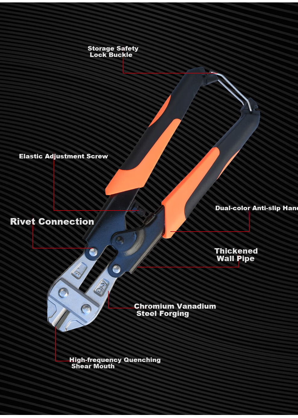 QL Wire Cutter, Industrial-Grade Chrome Vanadium Steel Rebar Shears, Wire Cutters, Labor-Saving Heavy-Duty Scissors, 8 Inches 3