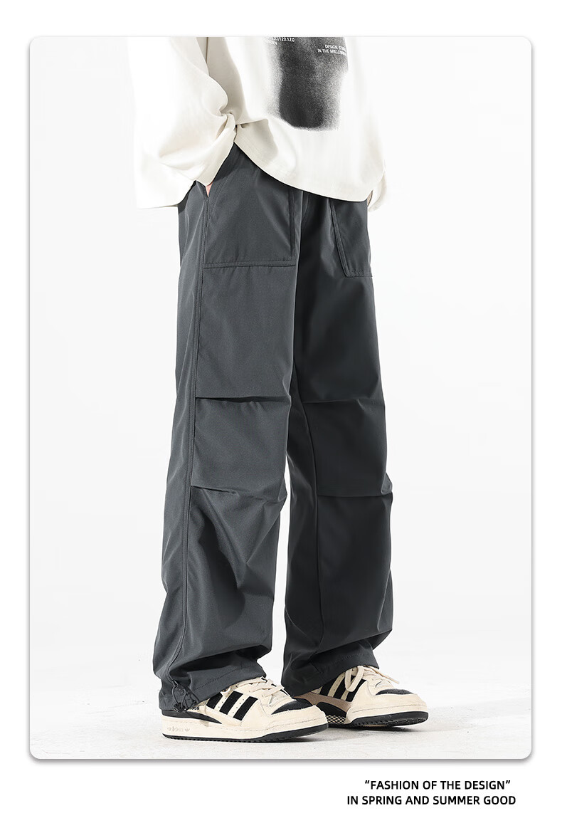 SWAMP AREA Men's Outdoor Sports Pants, Spring And Autumn Soft Shell Versatile Trendy Hiking Trousers, Cargo Pants WS398 White S 17