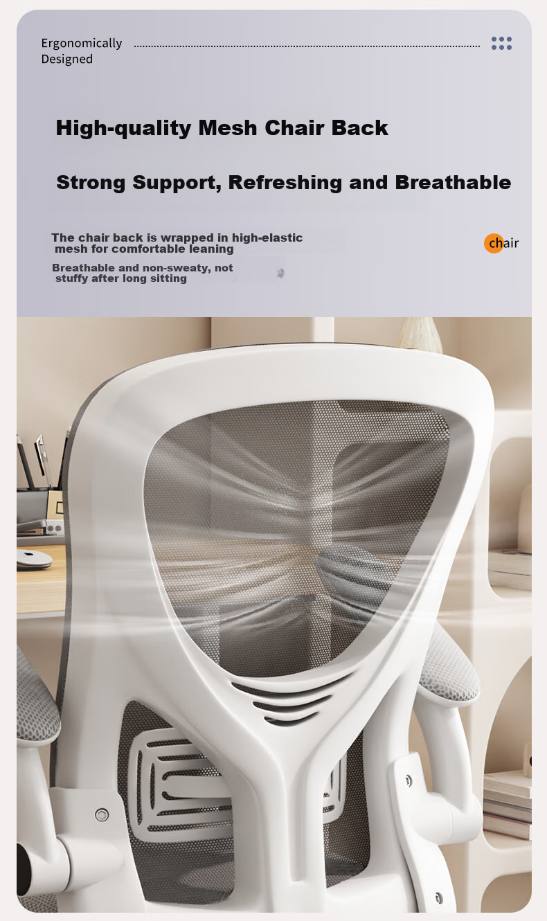 Chibailun Computer Chair, Ergonomic Chair for Home Use, Office Chair, Dormitory Chair, Study Room Swivel Chair, Comfortable for Long Sitting, Gaming Chair 8