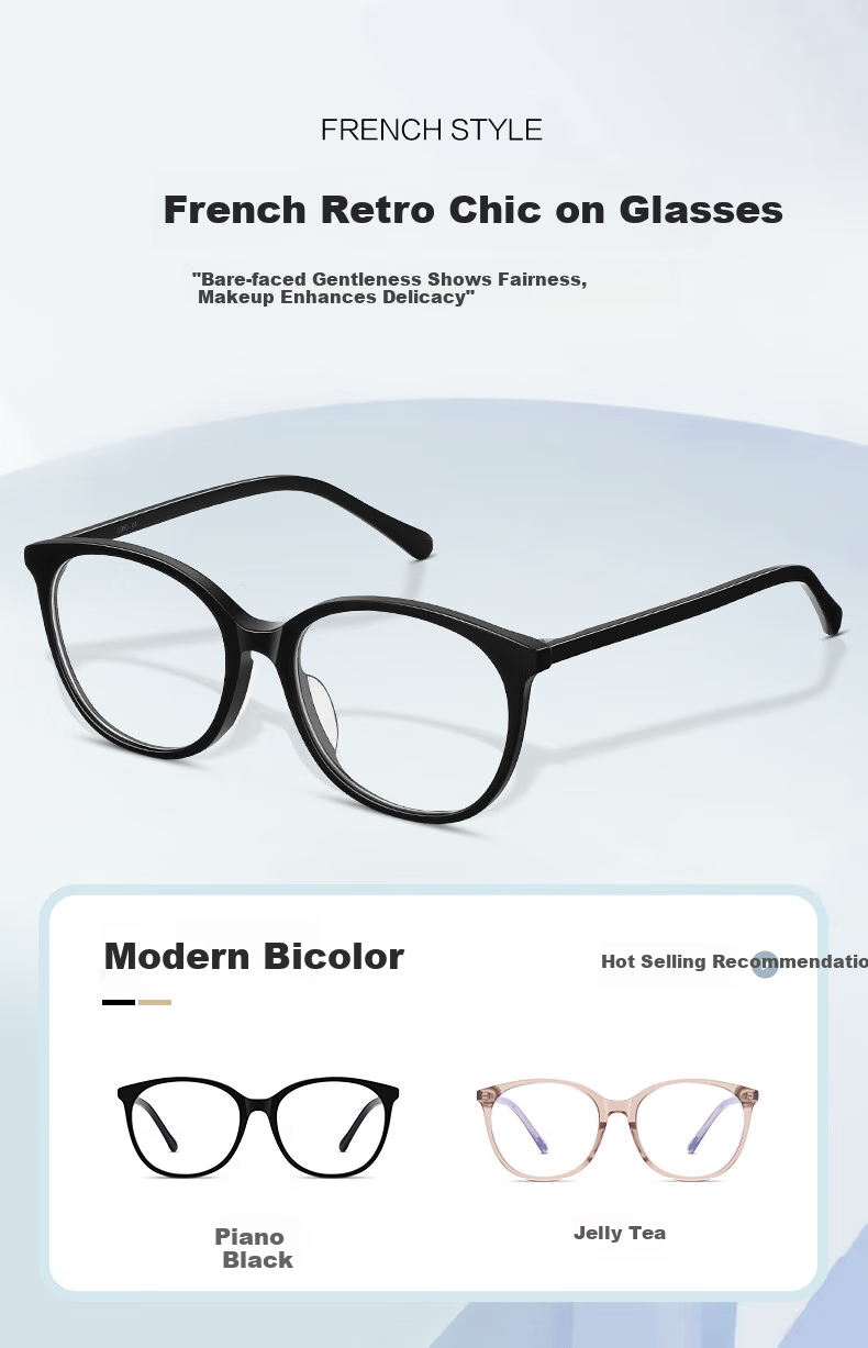 LOHO Cat Eye Glasses for Women with Myopia, Anti-Blue Light, Luxurious Feel, Ultra-Light, Bare-Faced Look, Prescription Available 2
