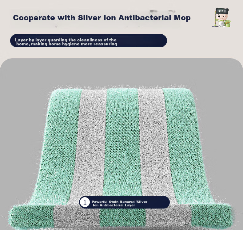 HoMettler Clean And Dirty Separation Flat Mop, 36cm with 4 Mop Pads, 135cm Long Handle, Household All-In No Hand Washing Required, Squeegee Bucket, Double Handle 8
