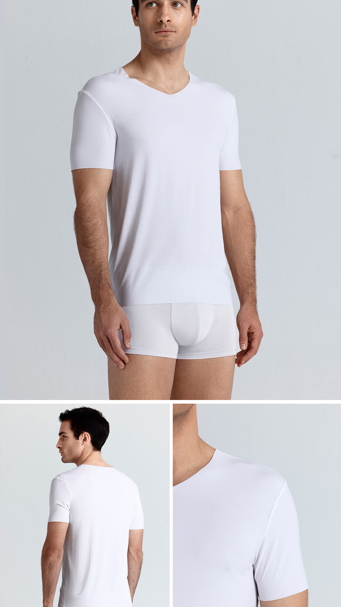 AIMER MEN Men's Modal Wide-Shoulder Undershirt, 3A Antibacterial Seamless Inner Layer, White, Size 170 26