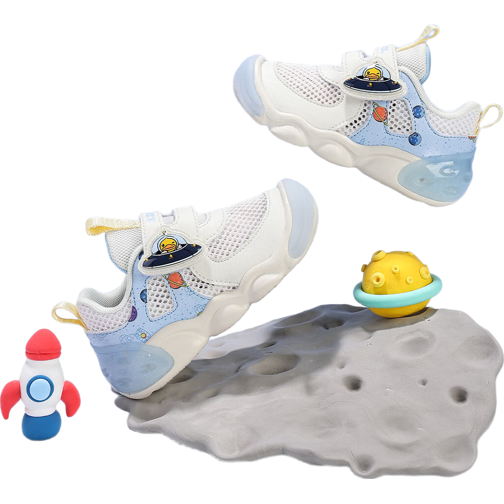 B.Duck Little Yellow Duck Kids Toddler Shoes 2026 Spring Double-Layer Mesh Breathable Sports Shoes Boys Girls Baby Shoes