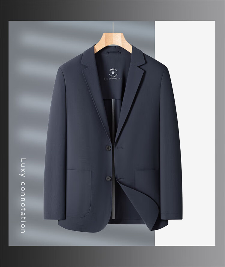 TUCANO Men's Summer Ice Silk Cooling Italian Style Single-Breasted Suit Jacket Business Sun Protection Breathable Gray M 12