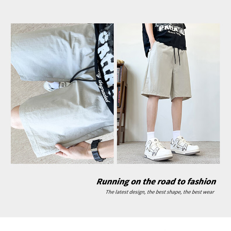 SWAMP AREA Ice Silk Shorts for Men, Summer Quick-Dry Breathable Versatile Casual Sports Knee-Length Pants D1102 Black 3XL 10