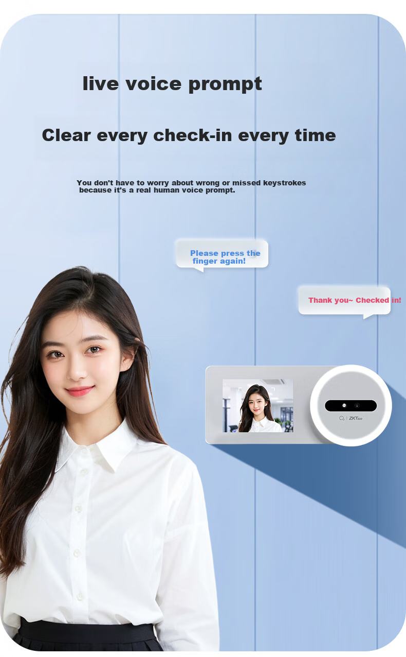 Enterprise WeChat Attendance Machine Fingerprint Time Clock with Built-in 4G Network Smart Cloud Attendance Device Employee Check-in and Check-out Fingerprint Punch Card Machine 14