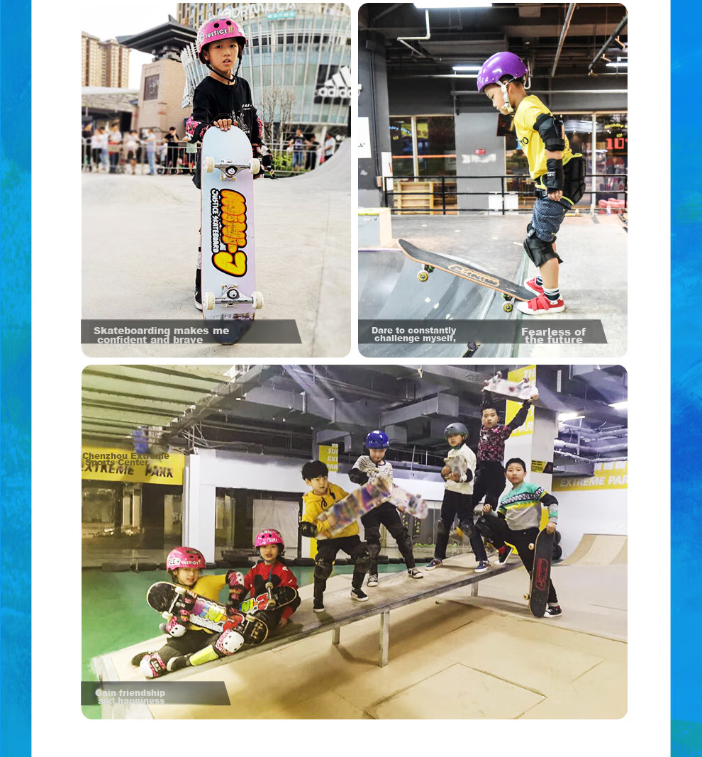 JUSTICE Professional Skateboard for Children's Double-Warped Deck, Essential for Middle And Elementary School Curriculum, Spaceman Astronaut Design, Suitable for Ages 6-12 4