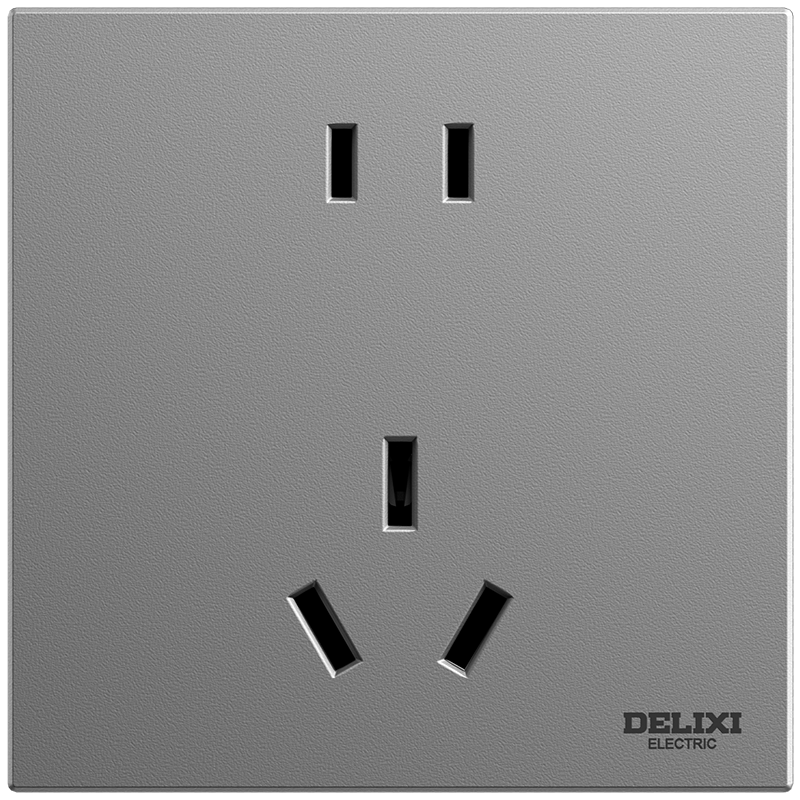 DELIXI Switch Socket Panel, 86-Type Wall Socket CD100, Five-Hole 16A High-Power Air Conditioner Socket, Space Gray