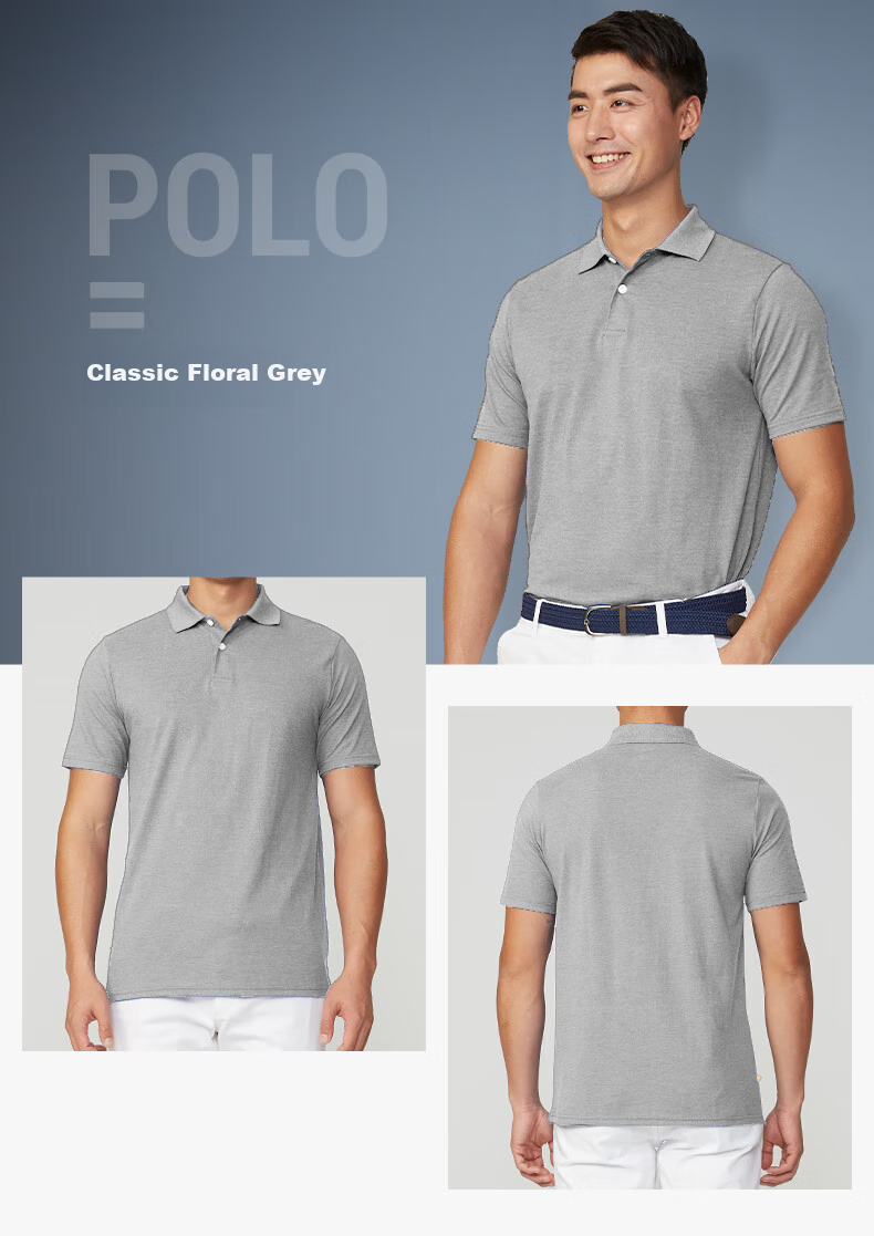 DECATHLON Polo Shirt for Men, Summer Short-Sleeve T-Shirt, Pure Cotton Breathable Solid Color Classic Black - All Cotton Version 170/88A/S-4216800 5
