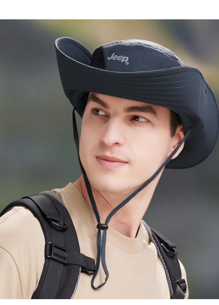 JEEP Sun Protection Hat for Men, Sun Visor Cap, Fisherman Hat, Fishing And Hiking Hat, Summer Outdoor Hat for Men, Dark Spring Gree 9