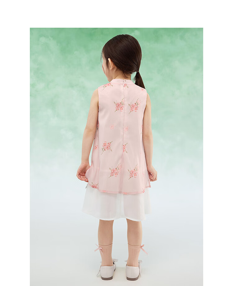 BALABALA Girls' Sleeveless Dress, New Chinese Style Dress, Baby Summer Outfit, Children's National Style Qipao Hanfu 10