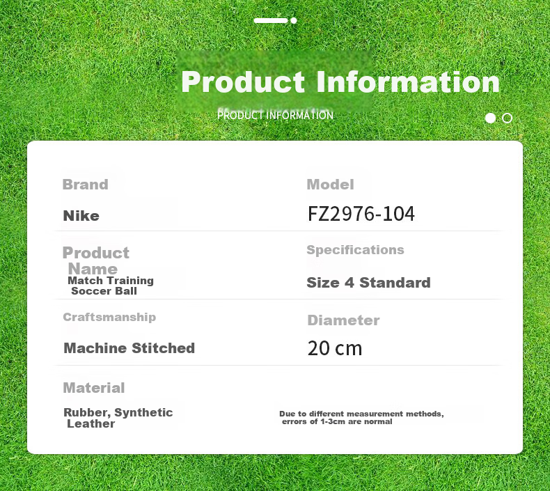 NIKE Gran Football Association Adult Men's Training Match Standard Size 4 Soccer Ball HV6244-100 6