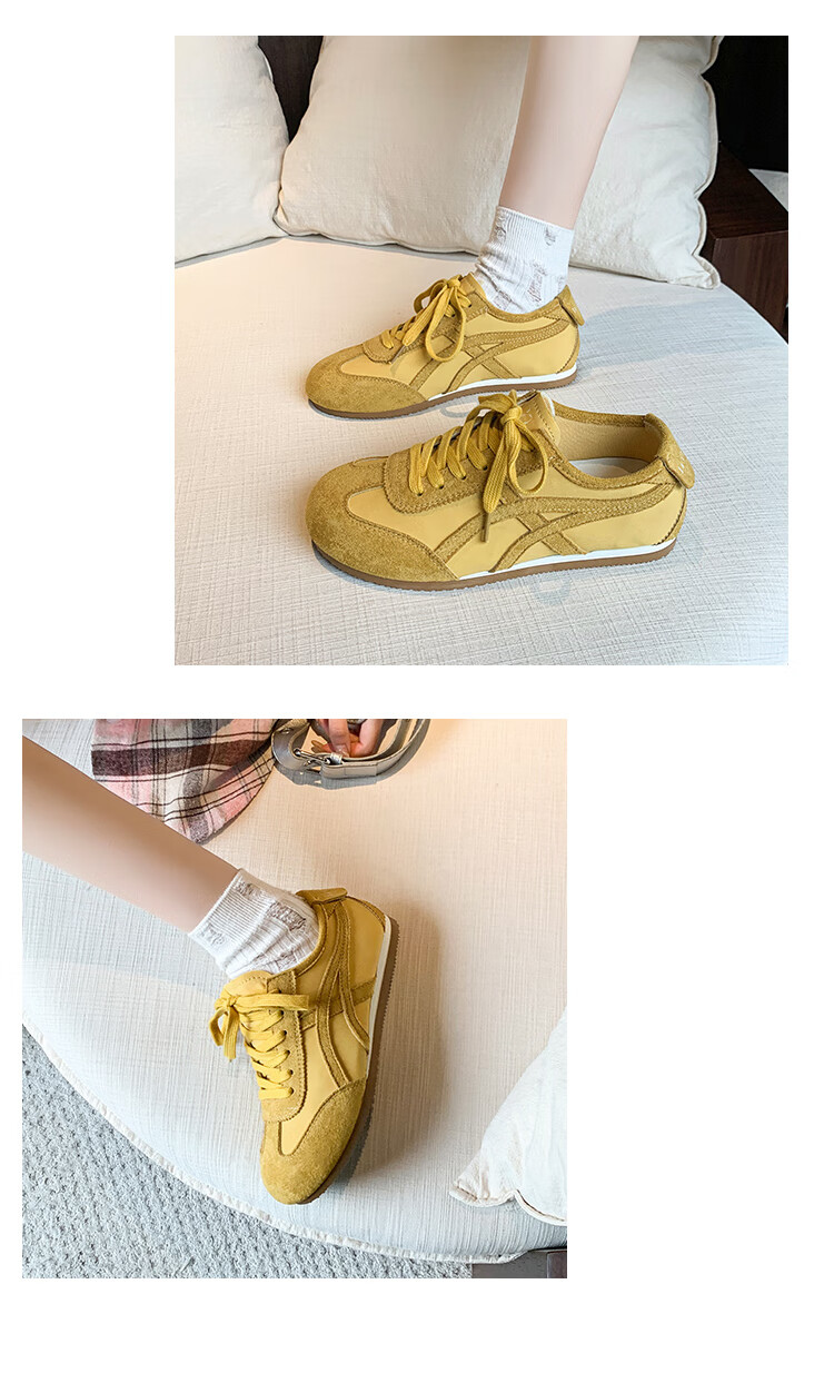 La Chapelle Women's Shoes, Versatile Soft-Soled Casual Shoes, Low-Top Simple Shoes for Women - XZX2213, Yellow, Size 36 8