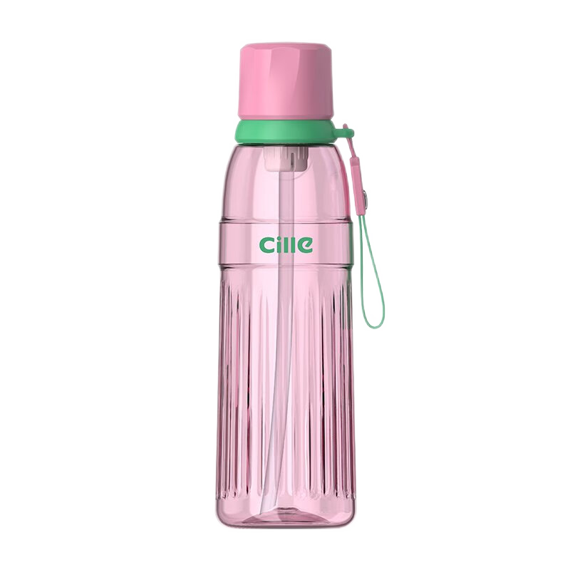 Cille Straw Cup, Tritan Water Bottle for Women, Outdoor Sports Fitness Cup, Summer Student Portable Travel Cup, Large Capacity