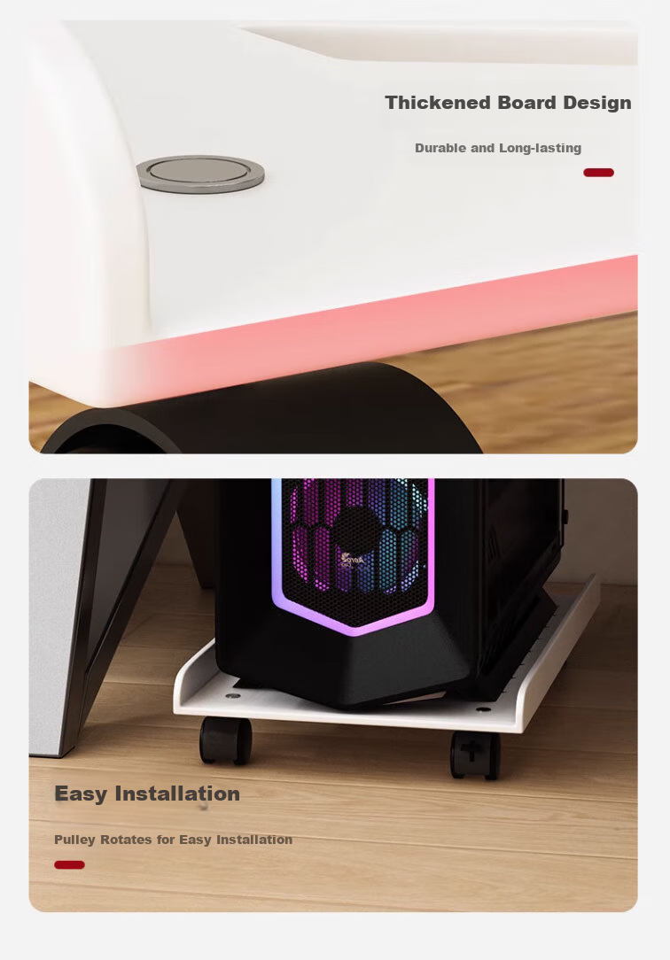Youhuoda Desktop Computer Tower Stand, Under-Desk Storage Rack, Mobile Caster Case Base Tray Bracket, Floor-Standing Drag Board 2