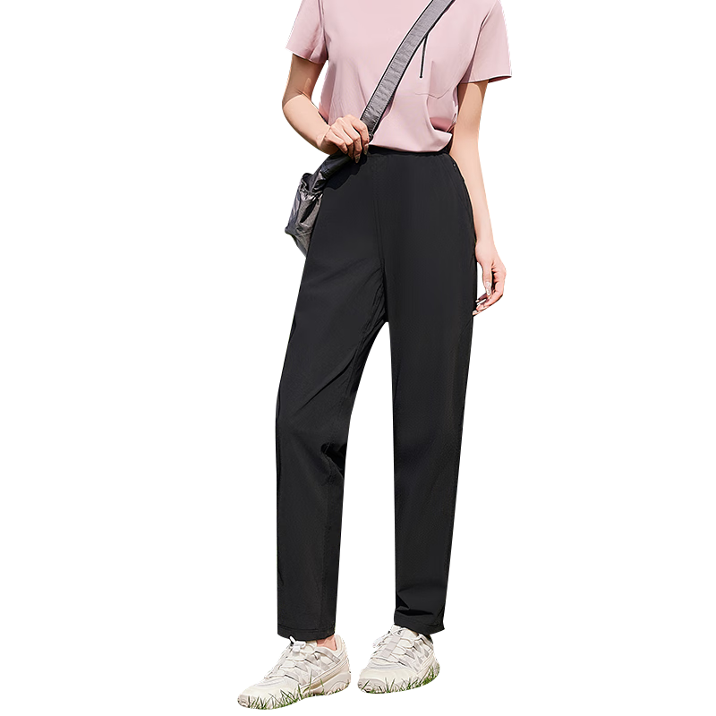 BOPRUIEY Women's Ice Silk Quick-Dry Summer Thin Draped Anti-Mosquito Cool Straight-Leg Harem Pants