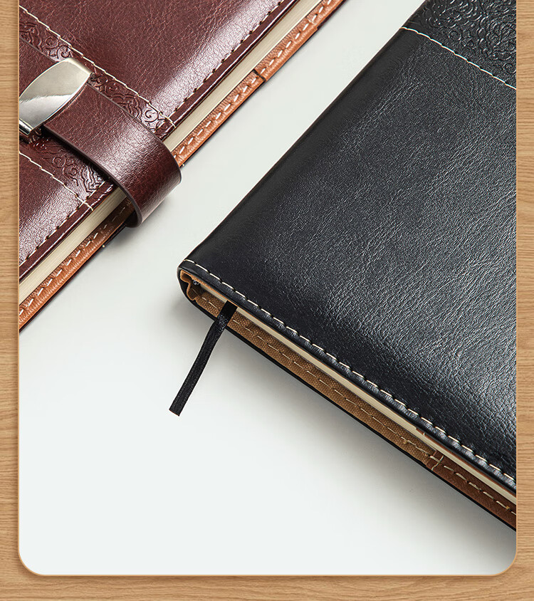 GuangBo 16K 144-Sheet Business Leather Notebook Stationery/Jaunty Button Closure Black GBP16735 6