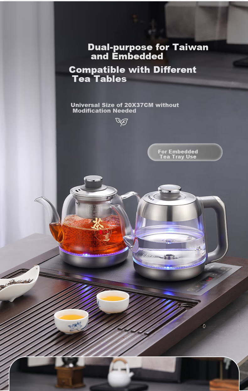 Biooner Fully Automatic Electric Kettle with Water Inlet, Tea Table Kettle for Home And Office Use, Built-In Tea Table All-In Tea Brewing Device, Electric Tea Stove Set RY-17 Steaming Tea Model 12