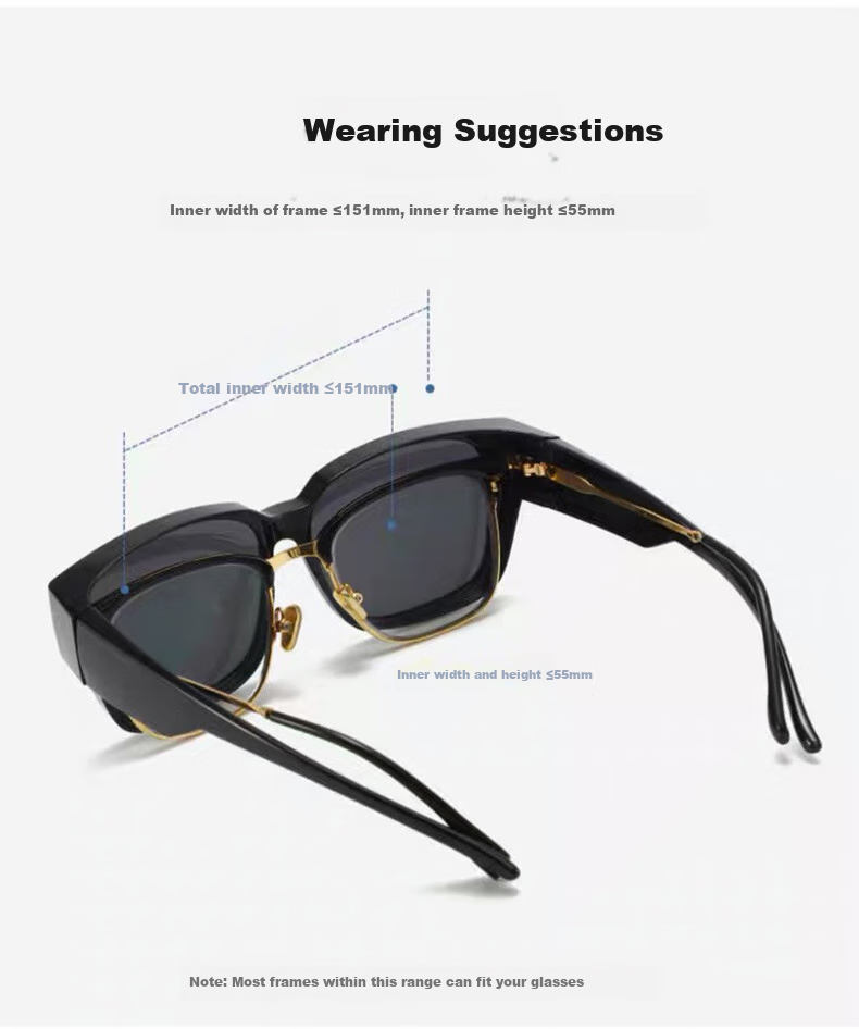 LOVECRAFT Myopia-Specific Sunglasses Clip-On for Men And Women, Driving-Specific Polarized Clip-On - Black Frame with Gray Lenses, UV Protectio 4