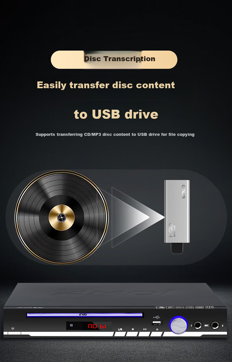 Amoi SA-891 DVD Player CD VCD DVD Qiaohu Player Disc Player Optical Drive USB MP3 (Black) 10