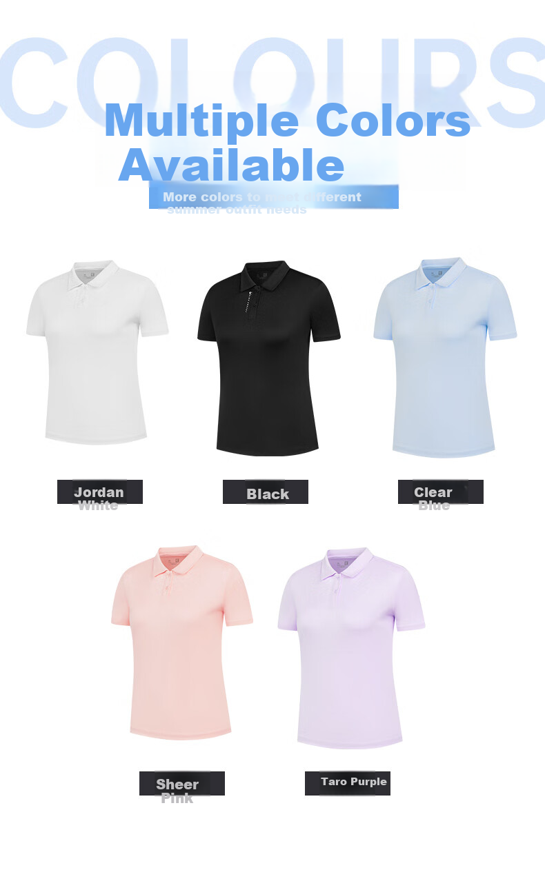 QIAODAN POLO Shirt for Women, Comfortable Business Casual Summer Quick-Dry Short-Sleeve Sports Top for Ladies 3