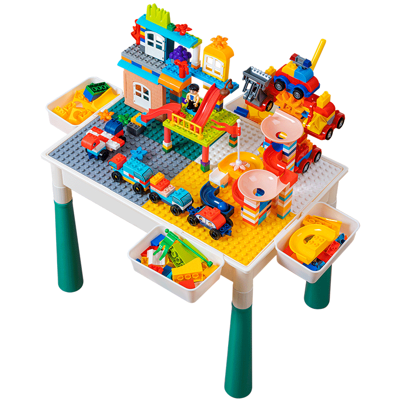 Yisrui Building Blocks Table 3-6 Years Sturdy Multifunctional Large Kids Learning Desk Safe Large Particles New Year Gift