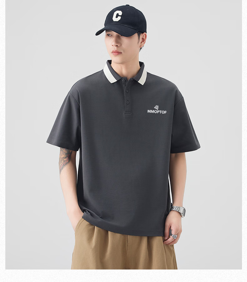 MMOPTOP Father's Day Solona Antibacterial Polo Shirt Summer Men's Xinjiang Cotton Business Ice Silk Short Sleeve MP13 Black 3XL 18