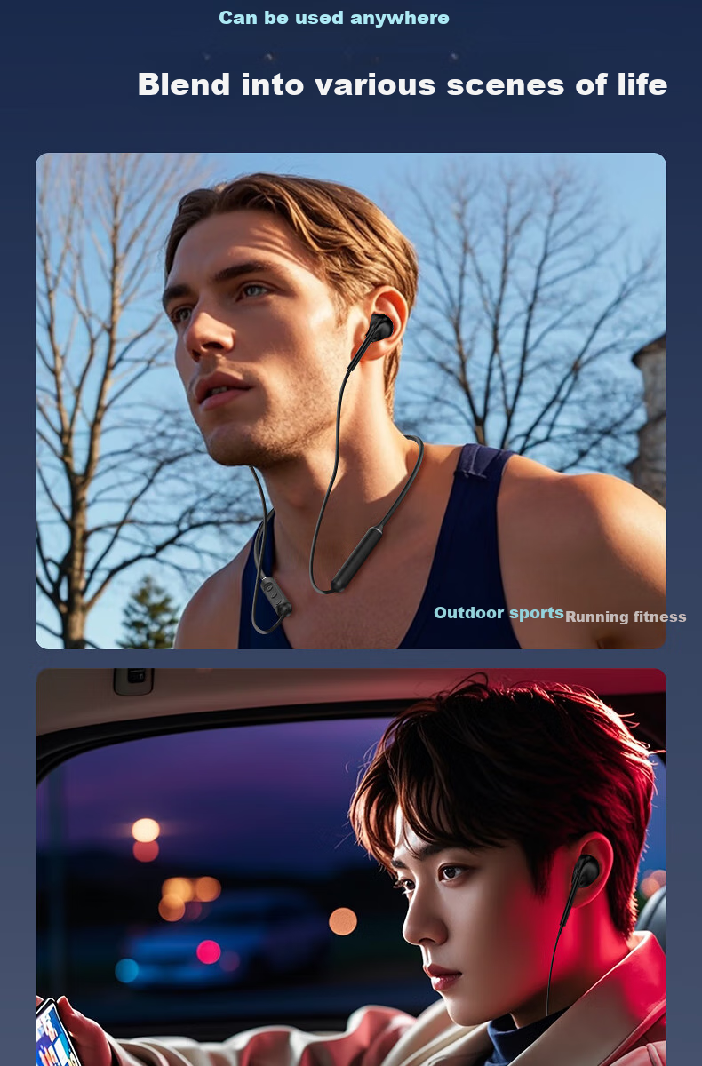 ZGA Neckband Bluetooth Earphones for Sports And Running with Long Battery Life, Large Capacity, Compatible with Apple, Huawei, Xiaomi, OPPO, Android In-Ear Headphones 10