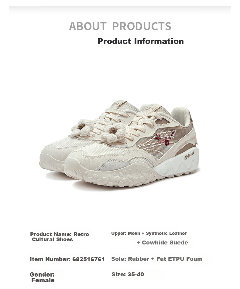 361° Women's Sports Shoes, Spring And Summer Season, Suobing 2SE Retro Mesh Breathable Casual Thick-Soled Dad Shoes, 682516761-2 1
