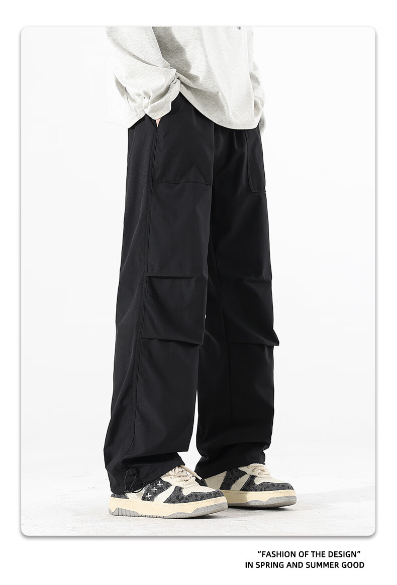 SWAMP AREA Men's Outdoor Sports Pants, Spring And Autumn Soft Shell Versatile Trendy Hiking Trousers, Cargo Pants WS398 White S 13