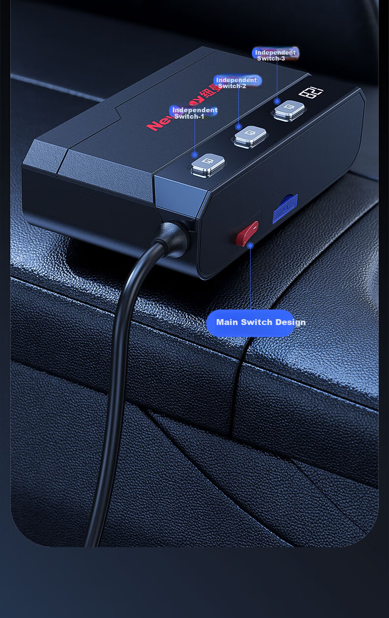 Newsmy Car Charger, Super Fast Cigarette Lighter, Three-In High-Power Conversion Adapter, Car Charger 24V for Trucks 6
