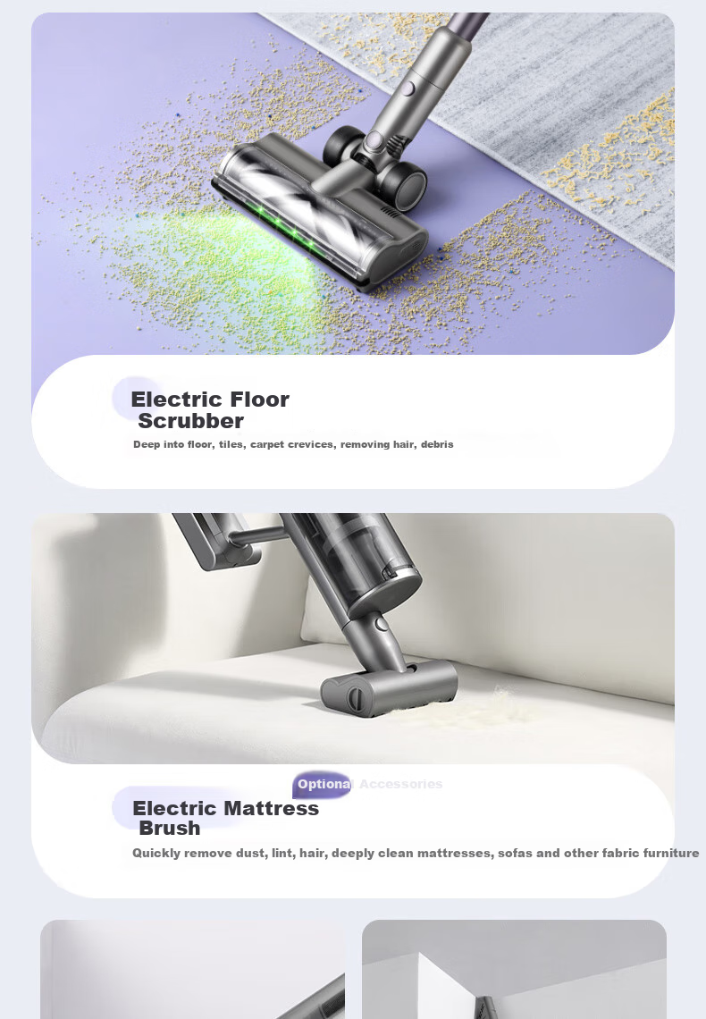Haier Cordless Vacuum Cleaner with Long Battery Life, Handheld, Green Light Dust Indicator, Portable Cleaning And Dust Removal Machine [With Integrated Suction And Mopping Water Tank + Mattress Mite Removal Brush] S2 [New Year Gift] 11
