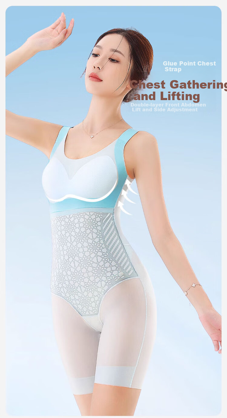 LangSha Ultra-Thin Seamless Shapewear Bodysuit, Breathable Summer Slimming Waist-Cinching Body-Shaping Underwear, Postpartum Tummy Control Shaping Slimming Garment 9