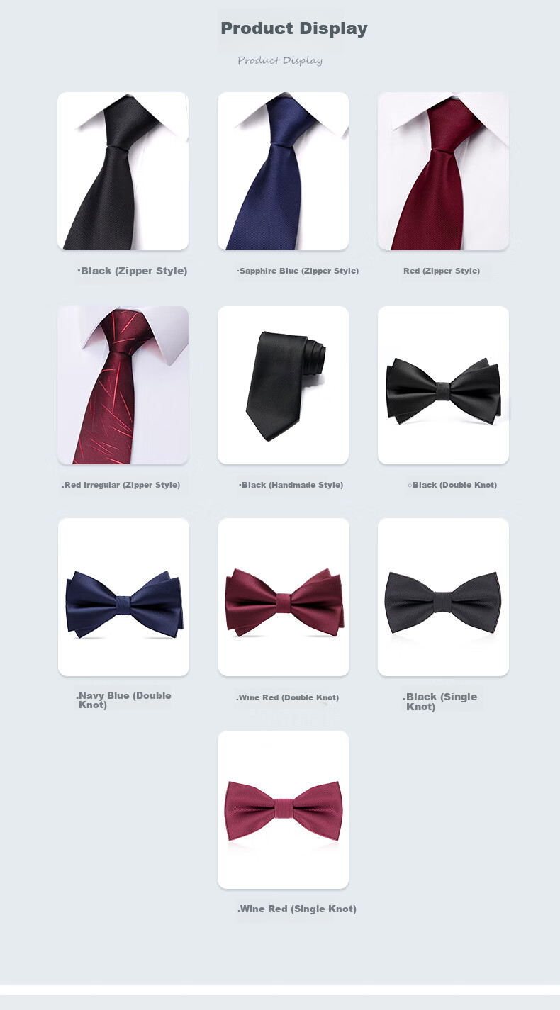 GLO-STORY Gift Box Set, Mid-Autumn Festival Gift for Men's Bow Tie, Groom's Formal Wear for Wedding, British-Style Bow Tie, Black - Single Bow 5