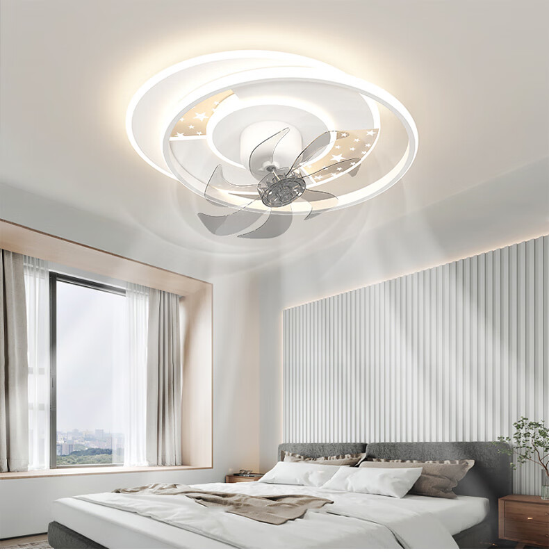 Zhangcheng LED Ceiling Fan Light, Integrated Bedroom And Dining Room Eye-Protecting Zhongshan Lighting Fixture with Installation Included 21