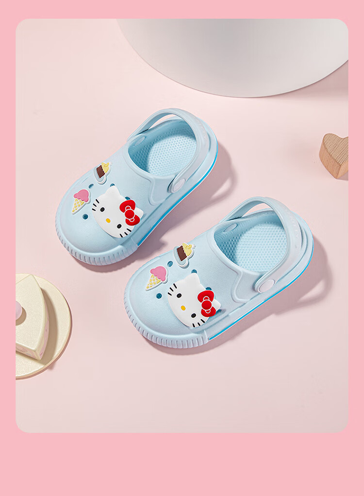 HELLOKITTY Girls' Clog Shoes Kuromi Sandals Children's Lightweight Comfortable Beach Garden Shoes 5857 Pink Size 31 5