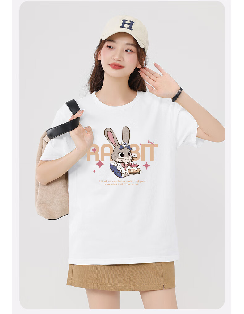 Warrior College Style Pure Cotton Short Sleeve T-Shirt for Women 2026 Summer New Loose Breathable Cute Versatile Half Sleeve Top 1