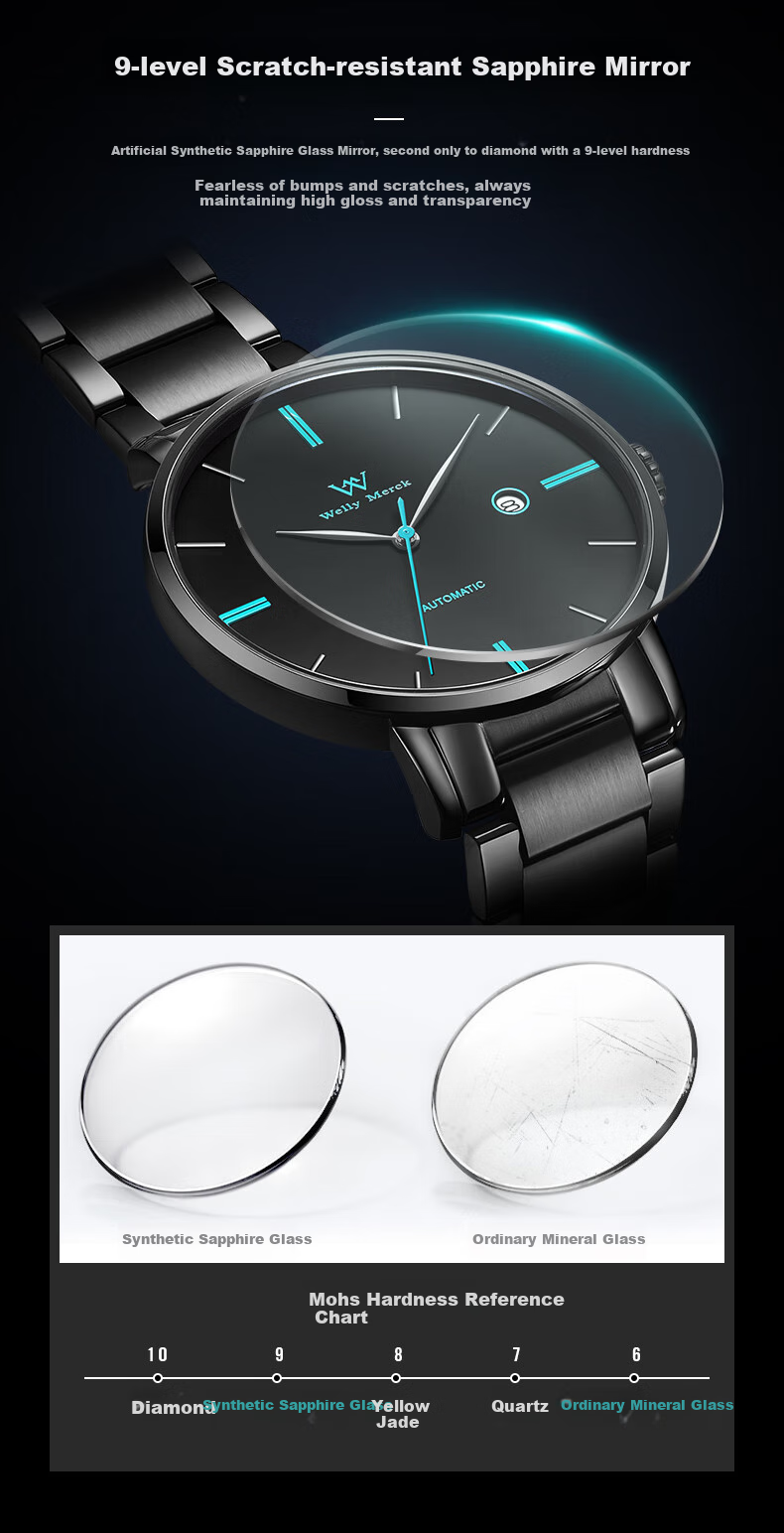 Welly Merck Men's Mechanical Watch, Practical Gift for Students And Teachers on Men's Day 10