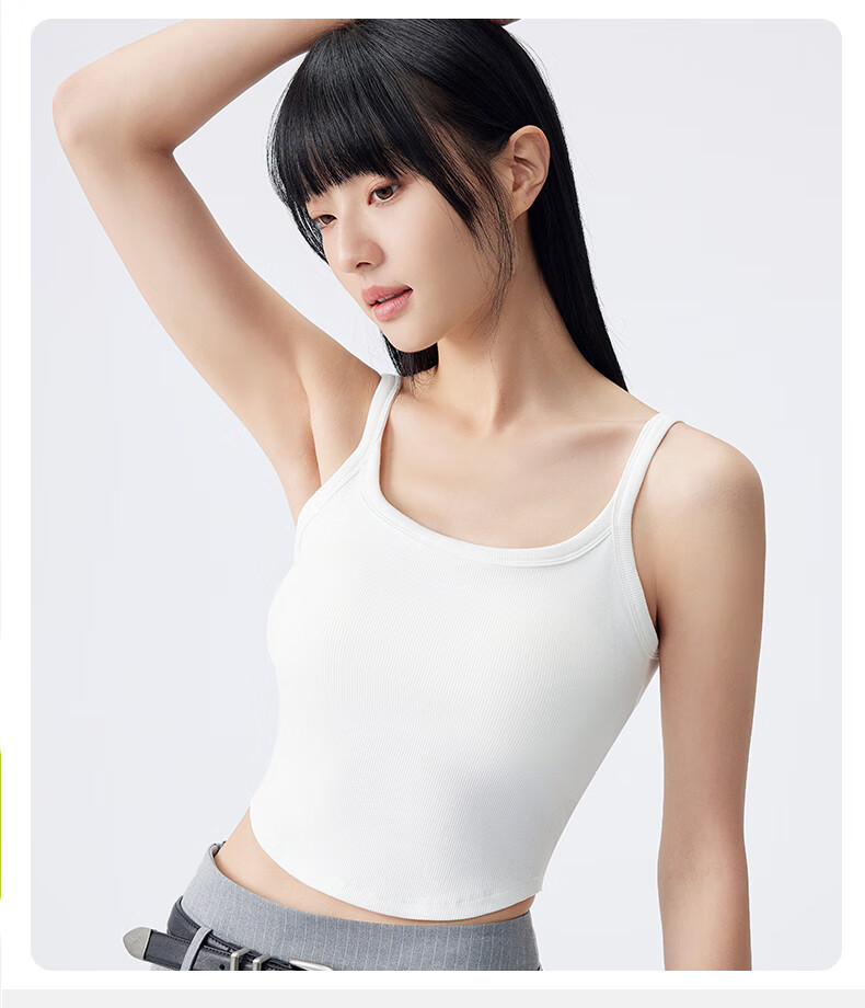 Ordifen Women's Camisole Tank Top with Contrasting Color Lining, One-Piece U-Neck Undershirt, Inner Wear Or Outerwear, Sporty Style 4
