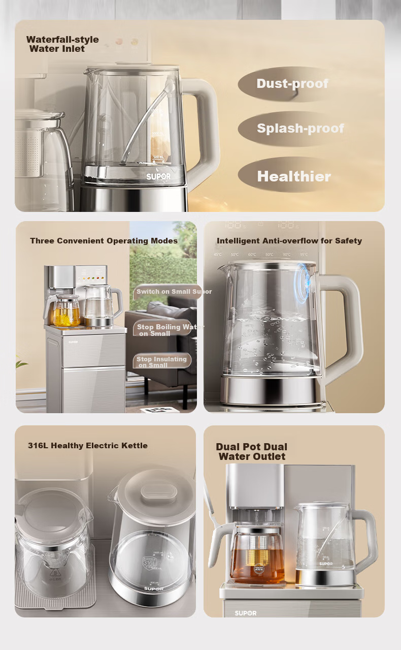SUPOR Dust-Free Water Dispenser Tea Bar Machine, High-End Living Room New Water Dispenser, Remote Control Smart Bottom-Loading Anti-Overflow Tea Bar Cabinet Integrated Household Kettle SW-CBJ70 2