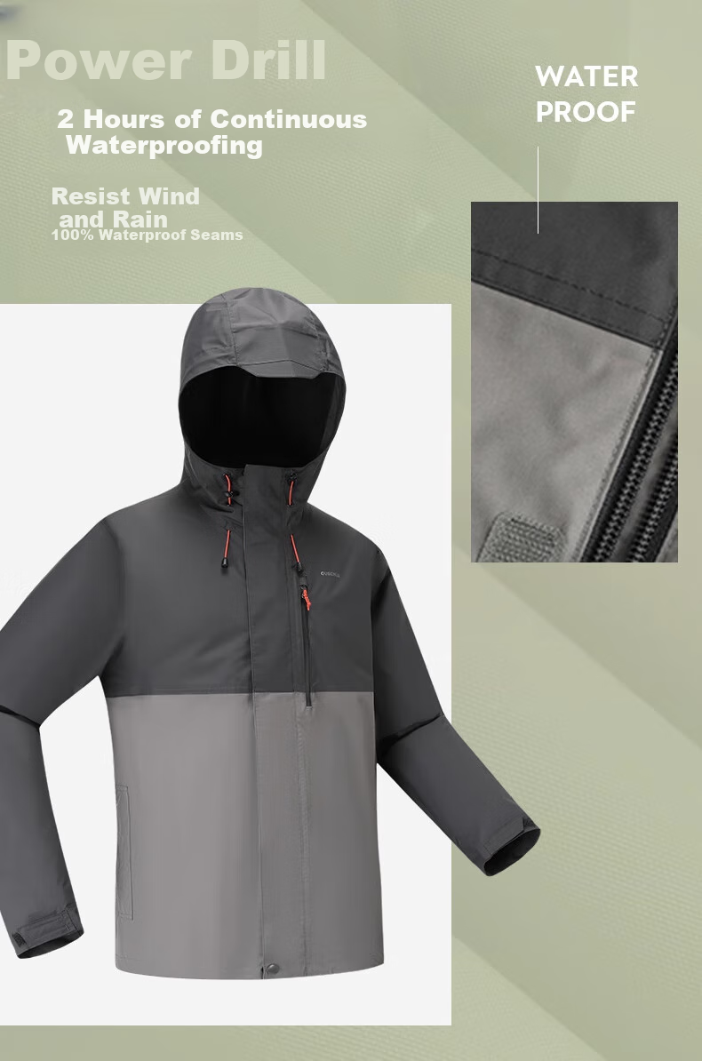 DECATHLON Men's Windbreaker NH500 Natural Hiking Classic Jacket - 5455673 4