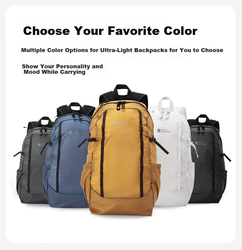 MOBIGARDEN Lightweight Feather-Like Skin Bag, Outdoor Camping Ultra-Light Water-Resistant Backpack, NX24664025, Dark Iron Gray 9