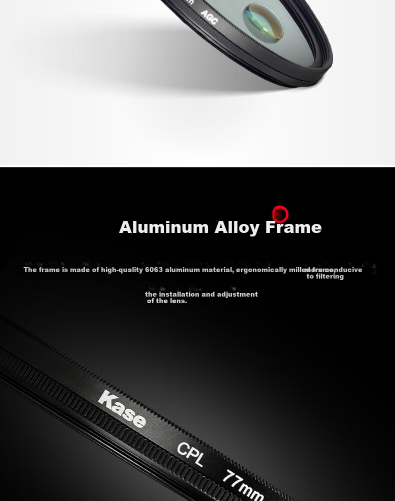 Kase Polarizing Filter, Kase CPL Polarizing Filter, 77mm MC Multi-Coated Circular Polarizing Filter, Wind Photography Saturation Enhancer And Anti-Glare Filter, AGC CPL 5