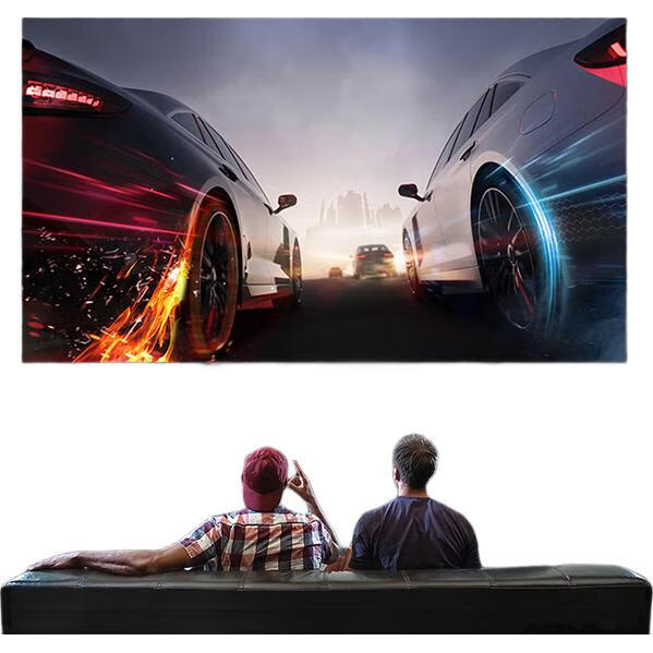 HONGYING High-Definition Anti-Light Projection Screen [Daytime Direct Projection] 80-Inch Home Living Room Bedroom No Drilling Wall-Mounted Simple Projector Scree