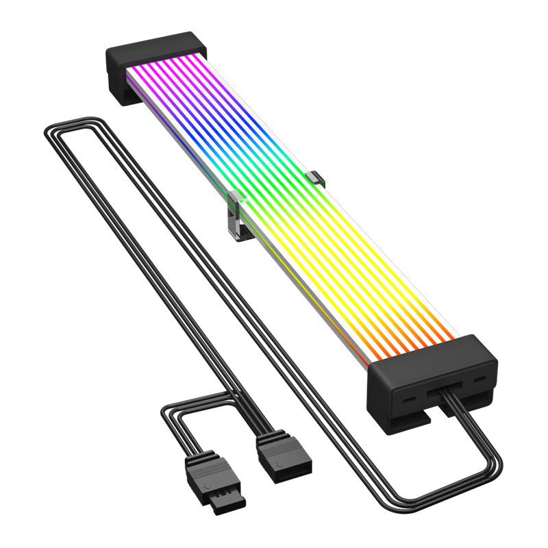 KELEPU 6P/8P/2x8Pin GPU Power Supply RGB Soft Light Panel (Power Cable Not Included) 5V 3-Pin ARGB Sync TPE Silicone 26CM White