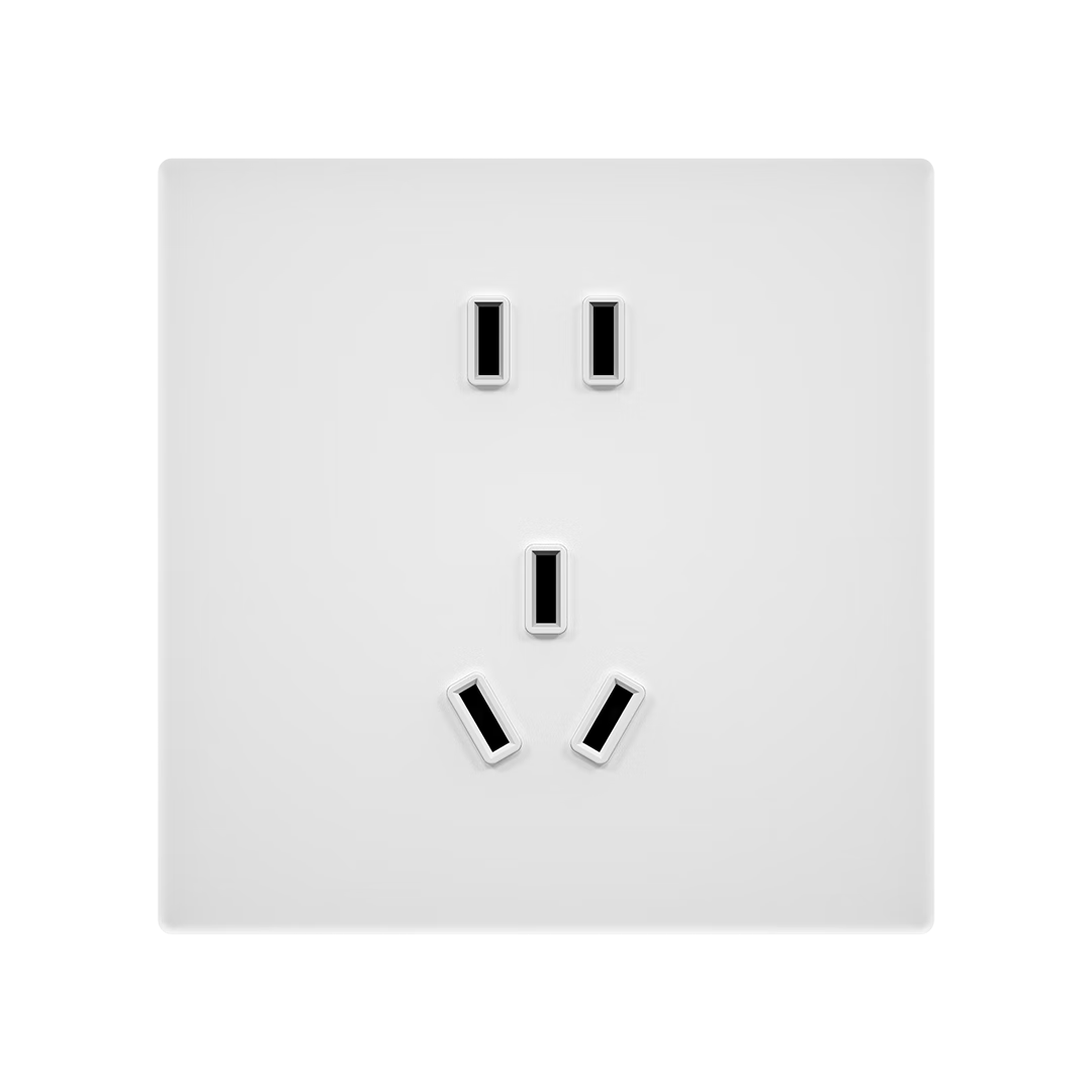 Lingpu Technology E3 Pro Compatible Switch Socket 10A Five-Hole Socket 86 Type Two-Three Pin Flush Wall Socket White